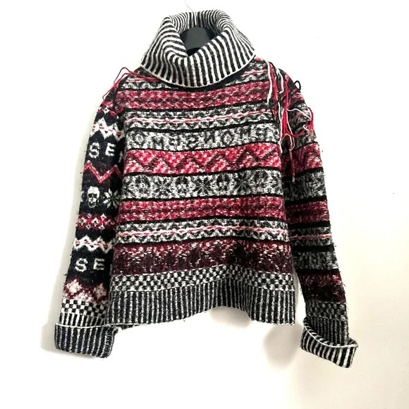Monse red fairisle wool sweater